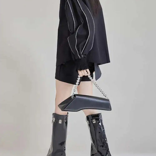 Load image into Gallery viewer, Women White Color-block Elegant Blouse New Lapel Long Lantern Sleeve Shirt Fashion Tide Spring Autumn 2025 1DH9890
