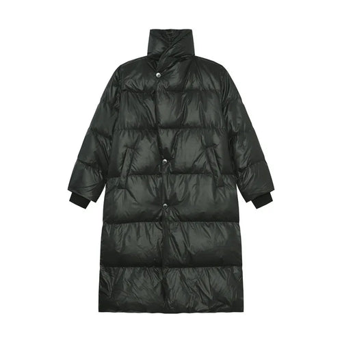 Load image into Gallery viewer, Simple Men&#39;s Down Jackets Stand Collar Long Single Breasted Casual Male Coats Solid Color Loose Overknee Menswear 9C9217
