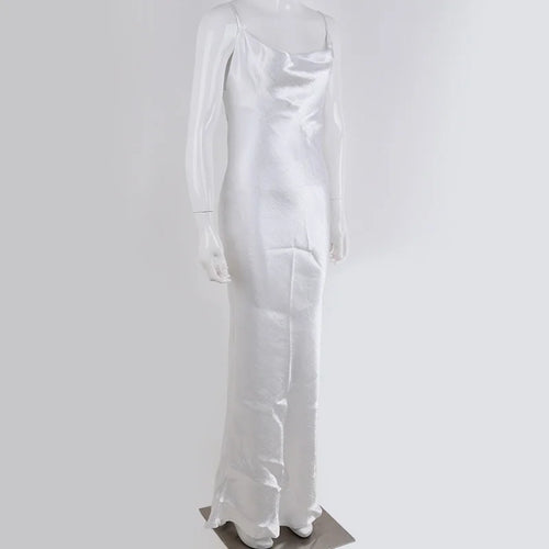 Load image into Gallery viewer, Elegant Satin Backless Maxi Dress For Women Gown Summer Spaghetti Strap Sleeveless Night Club Party Long Dress Vestido
