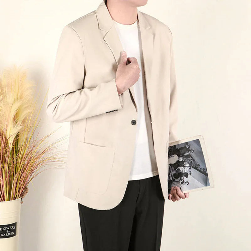 Suit Jacket Men's Spring Autumn New Style Single-breasted Loose Single Business Casual Business Male Tide 2025 9W1207