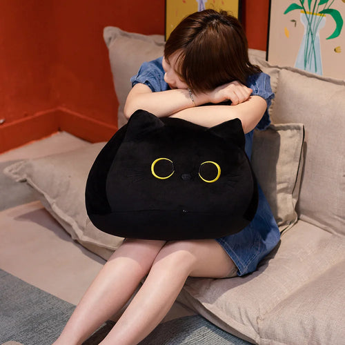 Load image into Gallery viewer, 18/40/55cm Kawaii Black Cat Plush Toys Stuffed Soft Round Animal Cat Pillow Nap Cushion Creative Birthday Gift for Kids Children
