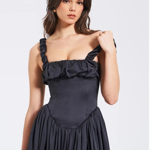 Load image into Gallery viewer, Elegant Sleeveless Satin Bodycon Dress Women's Pleated Slim Fit Long Dress Female Elegance Party Club Street Clothing
