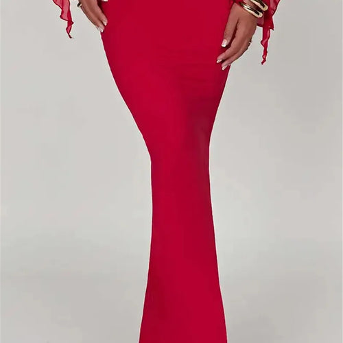 Load image into Gallery viewer, Thickened Fabric Sexy Maxi Skirt Women 2023 Autumn Winter New Solid High Waist Skinny Club Party Long Skirt Elegant
