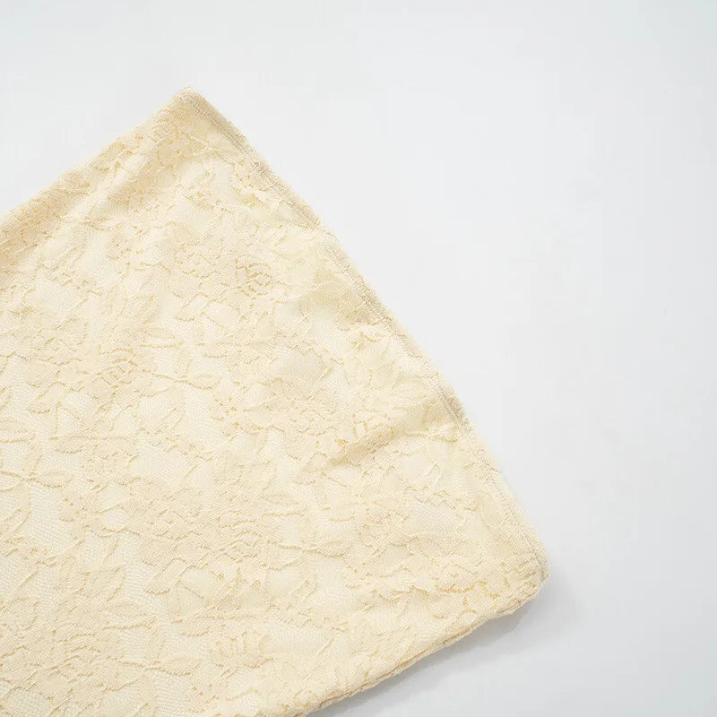 Off-shoulder Strapless Sexy Mini Dress For Women Elegant Lace Sleeveless Backless High Waist Pleated Cake Dress