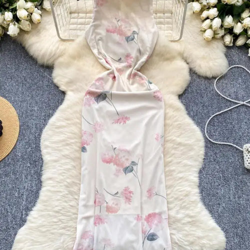 Load image into Gallery viewer, Summer New Chinese Style Print Mesh Dresses Women Sexy Club Hollow Out Stand Collar Sleeveless Slim Evening Party Dress Holiday
