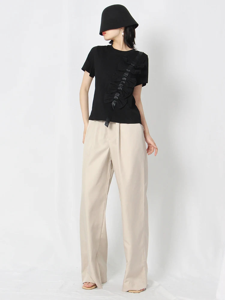 Korean Fashion Loose Wide Leg Pants For Women High Waist Casual Solid Trousers Female Clothes Style Spring