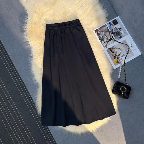 Load image into Gallery viewer, Vintage Black Red Elegant High Waist Woolen Long Skirt Women 2024 Autumn Winter Grey Vacation Party A Line Pleated Skirt Popular
