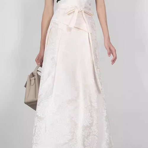 Load image into Gallery viewer, Solid Spliced Lace Up Loose Casual Skirts For Women High Waist Temperament Minimalist Skirts Female Fashion Style
