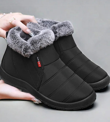 Women's Boots Warm Fur Boots For Winter Shoes Woman 2025 New Ankle Boots Slip On Snow Botas Mujer Winter Footwear Women Black