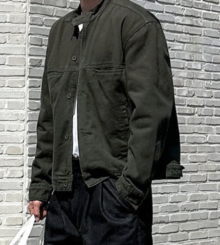 Men's Jacket New Spring Stand Collar Design Male Loose Casual Solid Color Clothing Korean Multi Pockets Trendy 9W1441