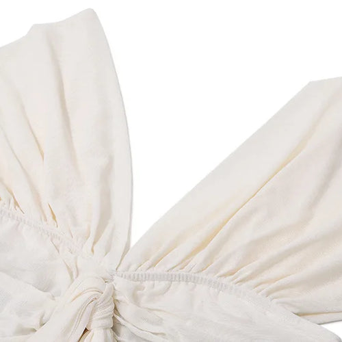 Load image into Gallery viewer, Elegant Strapless Backless Sexy Mini Dress For Women Red Off-shoulder Long Flare Sleeve Pleated Club Party Dress 2024
