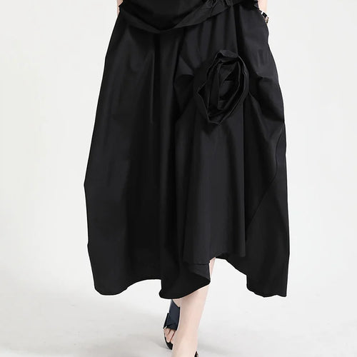 Load image into Gallery viewer, High Elastic Waist Blue Three Dimensional Flower Pleated Half-body Skirt Women Fashion New Spring Autumn 2025 1DF5749
