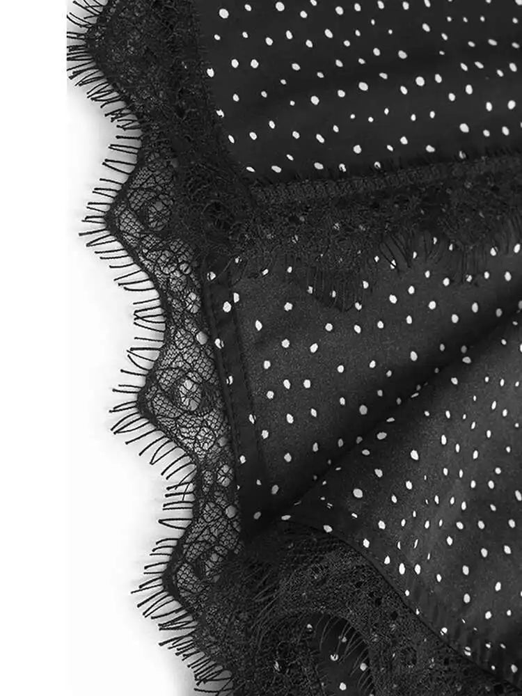 Women Gray Color-block Dot Big Size Long Elegant Dress New Round Neck Short Sleeve Fashion Spring Summer 2025  1DH6007