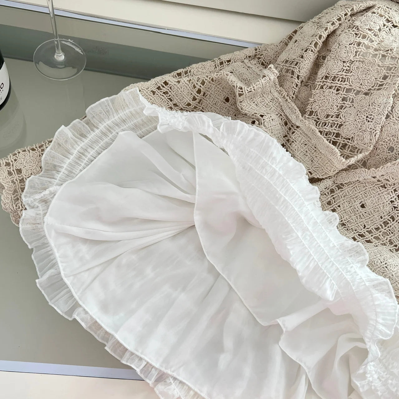 Summer 2024 Khaki Sleeveless Backless Elegant Sexy Club Strapless Dress Women Hollow Out Flower Crochet Party Long Dress Popular