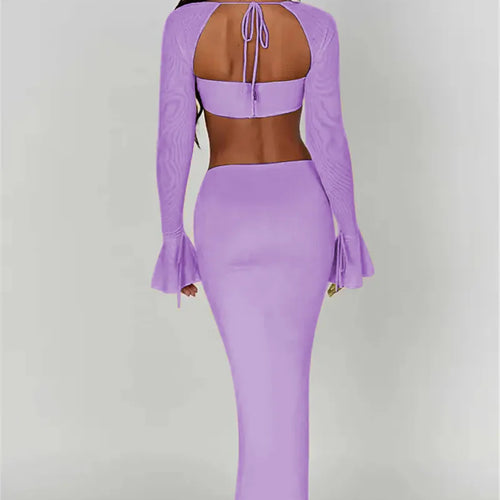 Load image into Gallery viewer, Thickened Fabric Sexy Maxi Skirt Women 2023 Autumn Winter New Solid High Waist Skinny Club Party Long Skirt Elegant
