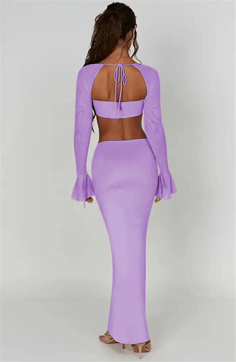 Thickened Fabric Sexy Maxi Skirt Women 2023 Autumn Winter New Solid High Waist Skinny Club Party Long Skirt Elegant