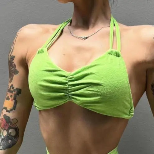 Load image into Gallery viewer, Shoulder Strap Neck Hanger BUTTERFLY SPORTS BRA
