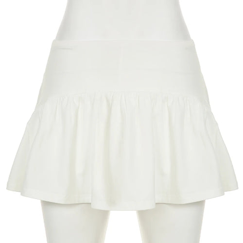 Load image into Gallery viewer, Chic Holiday Solid Folds Ruched Mini Skirts Women's Summer A-line Fashion Hottie Style Bottoms Eleastic Waist Clothes
