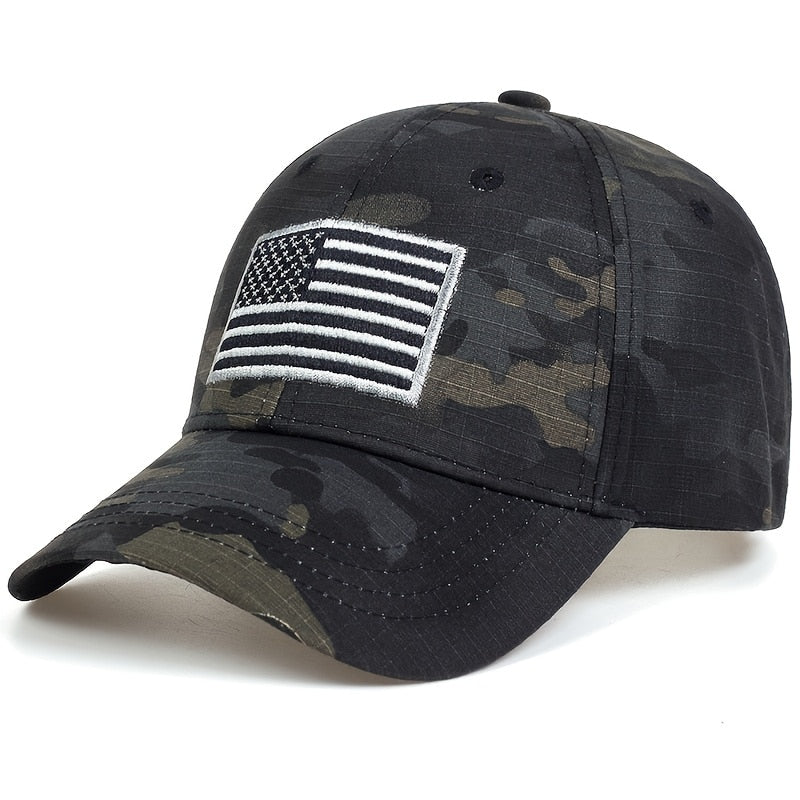 Tactical Army Military USA American Flag Unisex Mesh Embroidered Baseball Cap Men Women Hip Hop Peaked Caps Sport Outdoor Hat