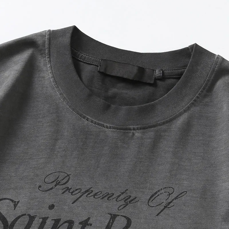 Men Vintage Tshirt Y2K Retro Horse Graphic Printed T-Shirts Streetwear Hip Hop Punk Gothic Baggy Grunge Tee Harajuku Washed Tops