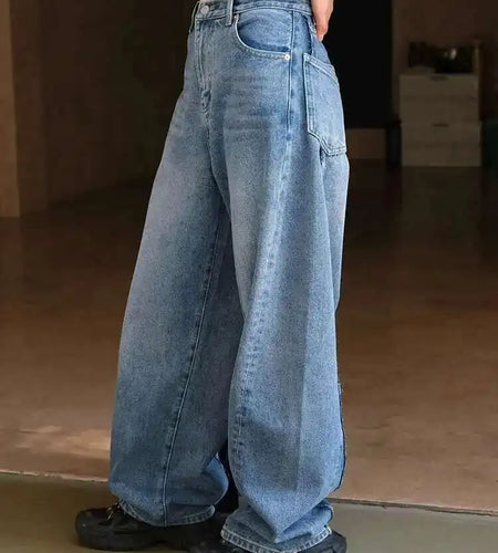 High Waist Blue Denim Long Casual Big Size Wide Leg Jeans New Women Trousers Fashion Tide Spring Autumn 2025 1DH6727