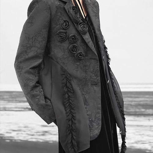 Load image into Gallery viewer, Solid Spliced Appliques Blazers For Women Lapel Long Sleeve Temperament Patchwork Button Coats Female Fashion Style
