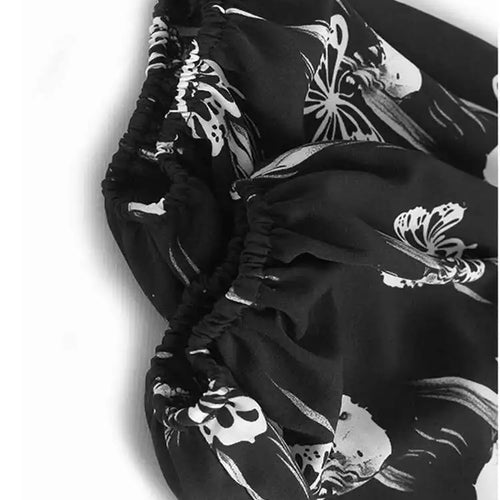 Load image into Gallery viewer, Women Black Knitting Pattern Printed Big Size Midi Dress New V-Neck Long Sleeve Fashion Tide Spring Autumn 2025 1DH7690
