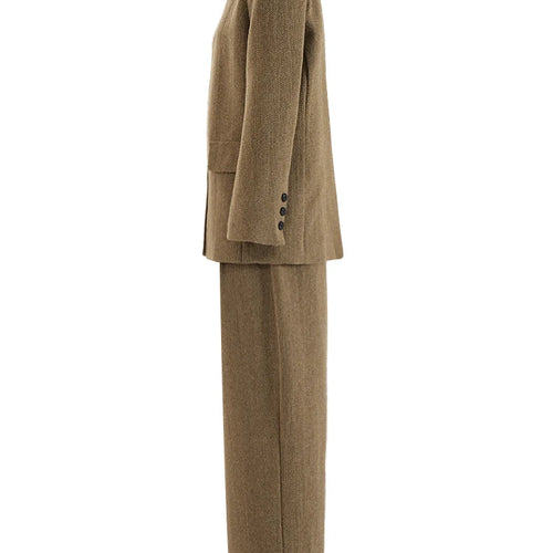 Load image into Gallery viewer, Big Size Khaki Blazer Wide Leg Pants Two Piece Suit New O-Neck Long Sleeve Women Fashion Tide Spring Autumn 2025 16O1911
