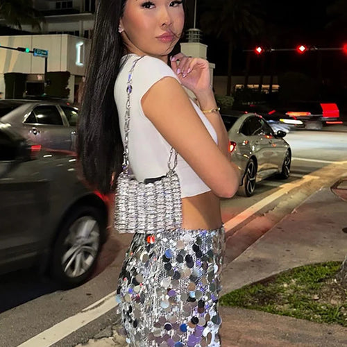 Load image into Gallery viewer, Summer New Sequins Sparkling Women Skirt Green High Waist Nightclub Mini Skirts Female Skinny Hot Girl Fashion Partywear
