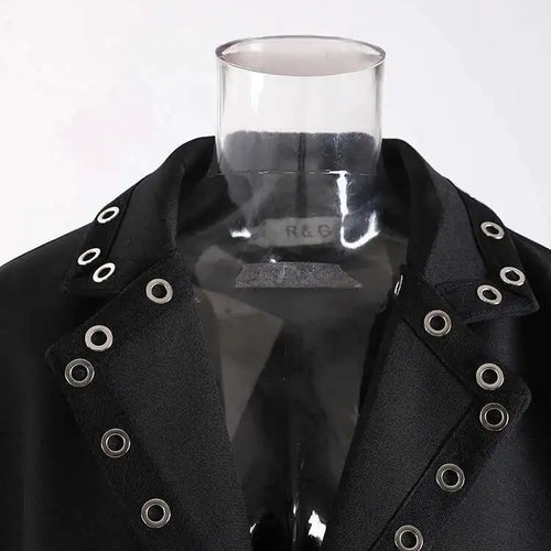 Load image into Gallery viewer, Women Black Hollow Out Big Size Elegant Blazer New Lapel Long Sleeve Jacket Fashion Tide Spring Autumn 2025 CPG1211
