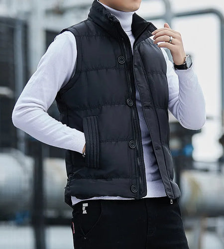 Treesolo Brand Winter Coats Men Clothing Thickened Autumn Solid Color Vest Korean Fashion Casual Fleece Vest for Men