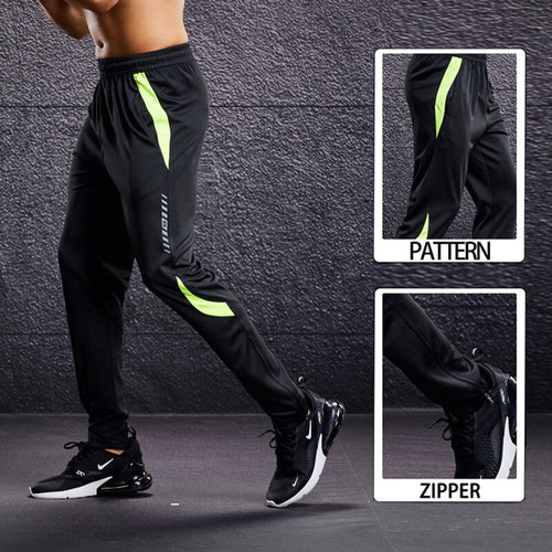 Load image into Gallery viewer, Men Running Sport Pants with Zipper Pockets Football Training Joggings Sweatpants Basketball Soccer Trousers Plus Size for Male
