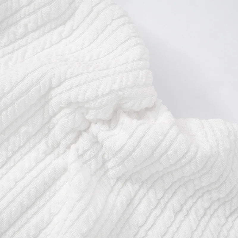 Off-shoulder Strapless Sexy Mini Dress For Women White Spaghetti Strap Sleeveless High Waist A-line Cake Dress Vestido