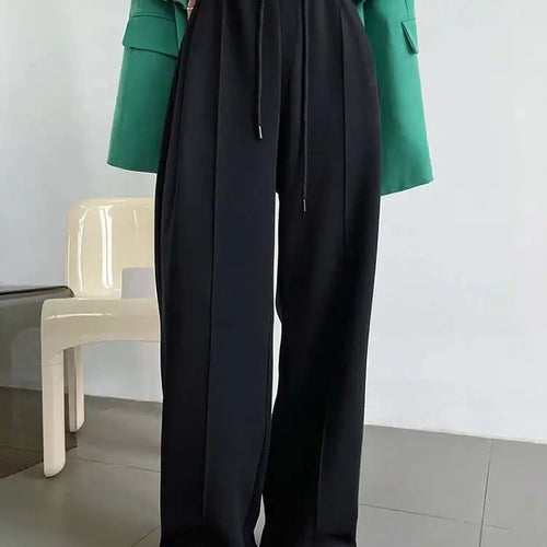 Load image into Gallery viewer, High Elastic Waist Black Brief Drawstring Long Wide Leg Pants New Trousers Women Fashion Tide Spring Autumn 2025 1DH6663
