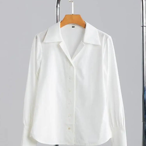 Load image into Gallery viewer, Korean Version Women White Single Breasted Shirt Autumn Winter Long Sleeve Elegant Versatile Festival Top New Streetwear Blouses
