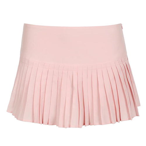 Load image into Gallery viewer, Sweet Cute Low Waist Pink Pleated Skirt Korean Fashion Girls Coquette Clothes Summer Mini Skirt Women Prepy Style New
