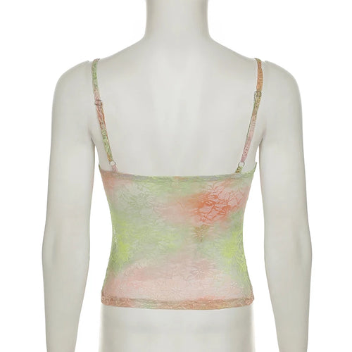 Load image into Gallery viewer, Random Colorful Lace Hook Floral Slimming Camisole Women's Summer Chic Cross V-Neck Mini Cropped Tops Y2K Aesthetics
