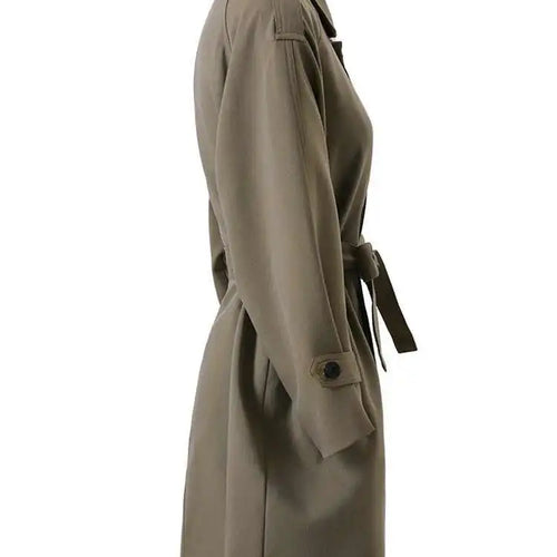 Load image into Gallery viewer, Women Brown Belted Big Size Casual Trench New Lapel Long Sleeve Windbreaker Fashion Tide Spring Autumn 2025 CPG1176
