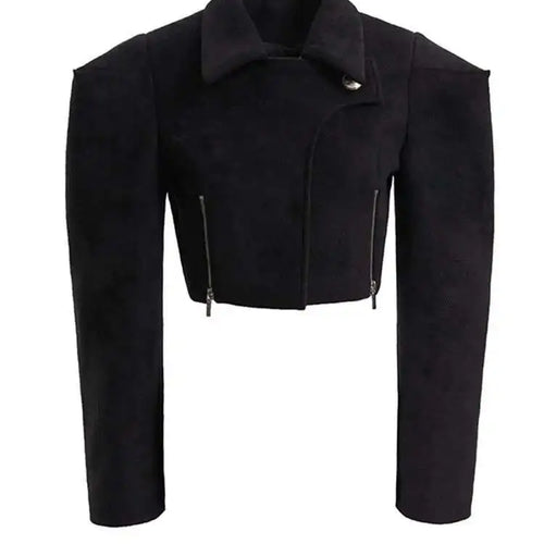 Load image into Gallery viewer, Loose Fit Black Shaped Elegant Short Woolen Coat Parkas New Long Sleeve Women Fashion Tide Autumn Winter 2025 17A1788
