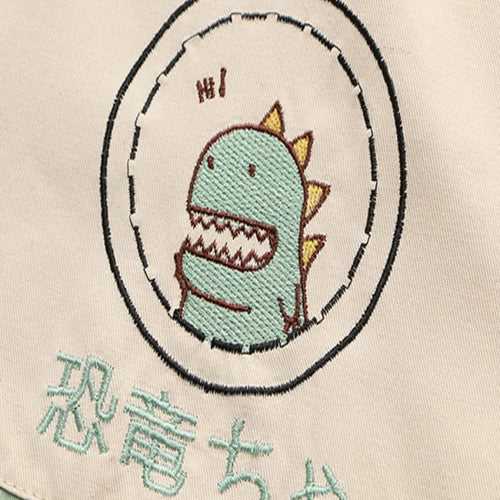 Load image into Gallery viewer, Cartoon Dinosaur Embroidery Hooded Jackets Autumn Long Sleeve Kawaii Cute Zipper Coats Casual Loose Harakuju Outwears
