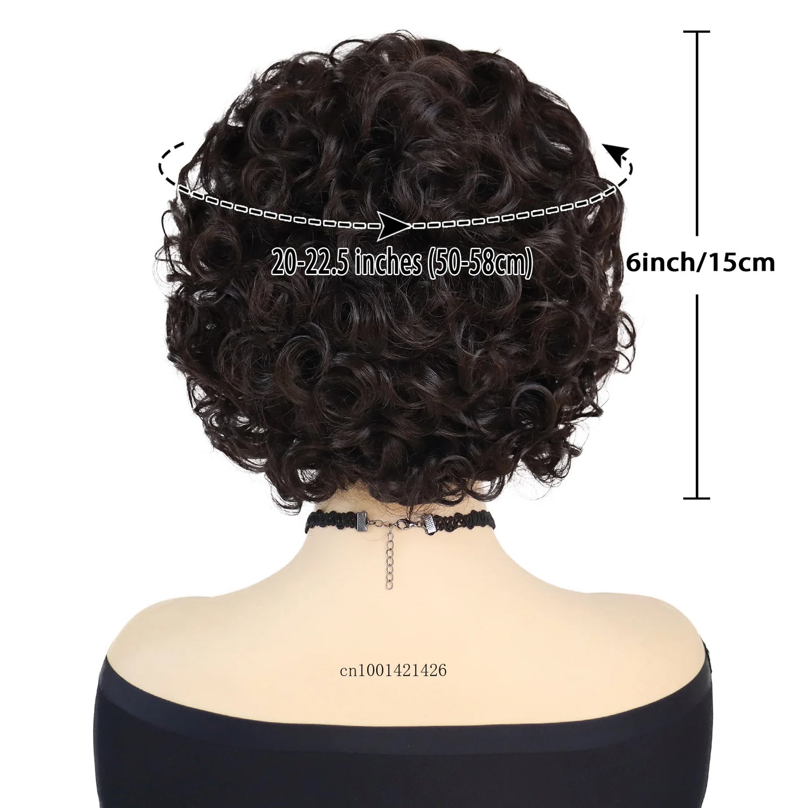 Dark Brown Wigs Curly Synthetic Hair Short Wig with Bangs Old Lady Hairstyles Mommy Wig Costume Carnival Party Cosplay Wigs Soft