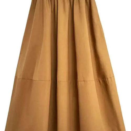 Load image into Gallery viewer, High Elastic Waist Gray Brown Casual A-LINE Midi Half-body Skirt Women Fashion Tide New Spring Autumn 2025 1DE2807

