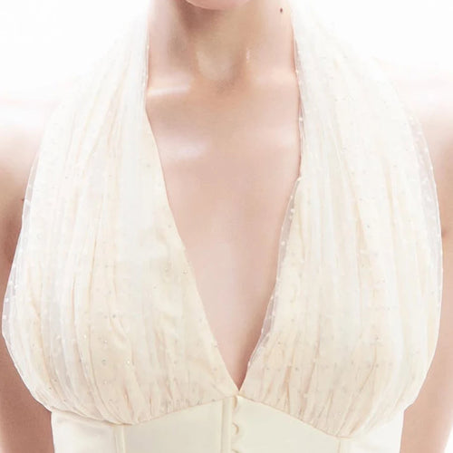 Load image into Gallery viewer, Solid Spliced Folds Slimming Dresses For Women V Neck Sleeveless Tunic Temperament Minimalist Dress Female Style
