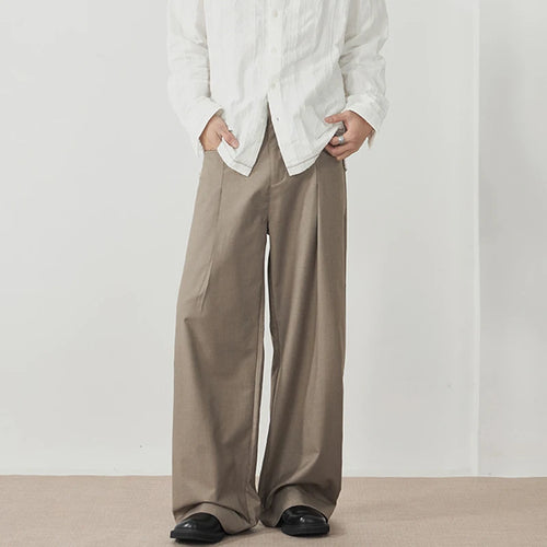 Load image into Gallery viewer, Men's Threedimensional Pleated Suit Pants Straight Trendy Niche Design Fold Solid Color Simple Male Casual Clothing 9W1899
