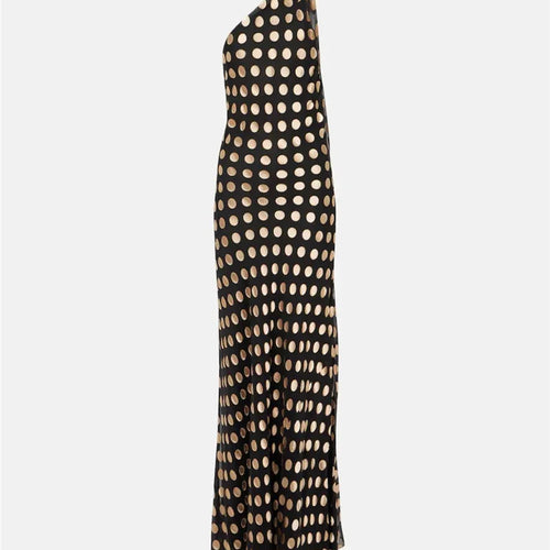 Load image into Gallery viewer, Round Plaid Printed Maxi Dress For Women Gown Halter Off-shoulder Sleeveless Backless Evening Club Long Dress Elegant
