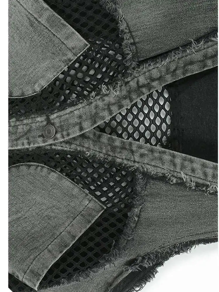 Big Size Denim Vest Wide Leg Pants Two Piece Suit New V-Neck Sleeveless Women Fashion Tide Spring Autumn 20251DH9963