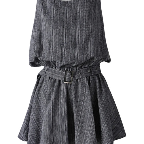 Load image into Gallery viewer, Women White Belted Elegant Spaghetti Strap Mini Dress New Round Neck Sleeveless Fashion Tide Spring Summer 2025 CPG3145
