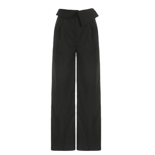 Load image into Gallery viewer, Korean Fashion Straight Suit Pants Solid Basic Harajuku Turn-Down Waist Wide Leg Trousers Folds Baggy Sweatpants 2023
