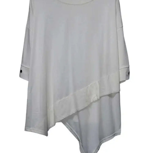 Load image into Gallery viewer, Women Black Irregular Hem Big Size Casual T-shirt New Round Neck Short Sleeve Fashion Tide Spring Summer 2025 1DJ0618
