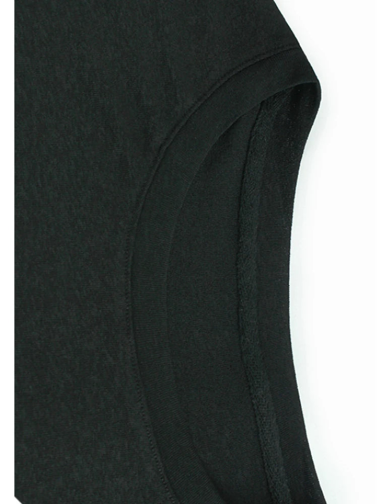 Women Black Pattern Printed Big Size Midi Dress New Round Neck Short Sleeve Fashion Tide Spring Summer 2025 1DJ0298